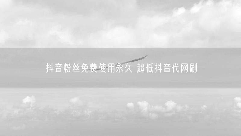 抖音粉丝免费使用永久 超低抖音代网刷