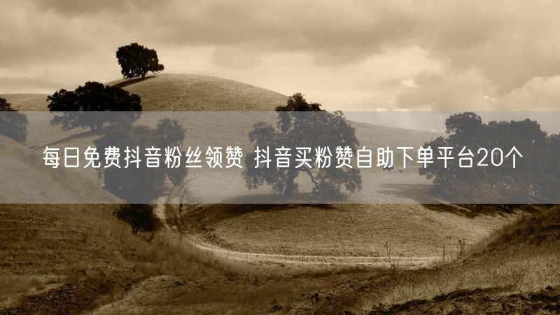 每日免费抖音粉丝领赞 抖音买粉赞自助下单平台20个