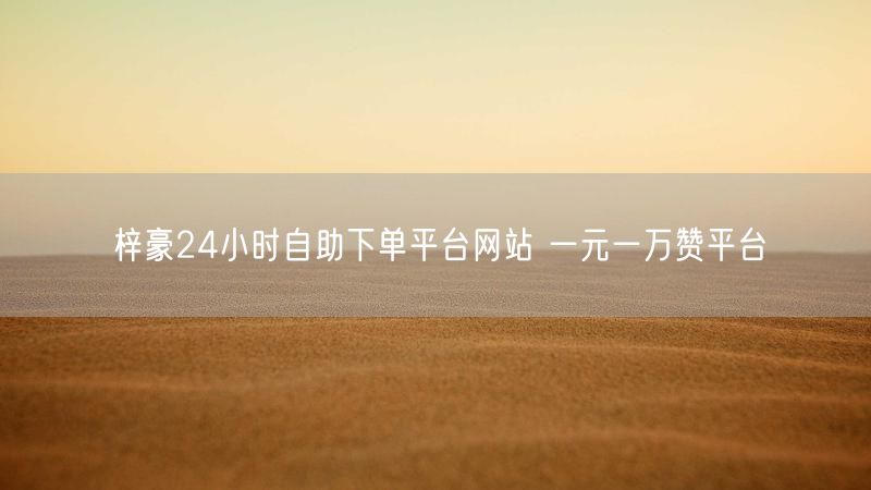 梓豪24小时自助下单平台网站 一元一万赞平台