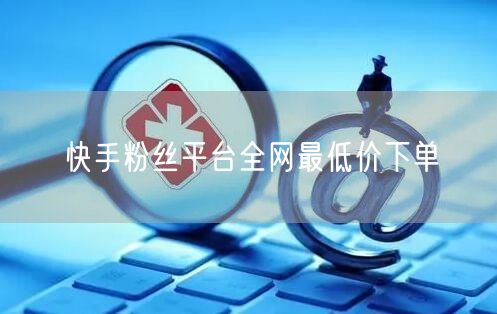 快手粉丝平台全网最低价下单