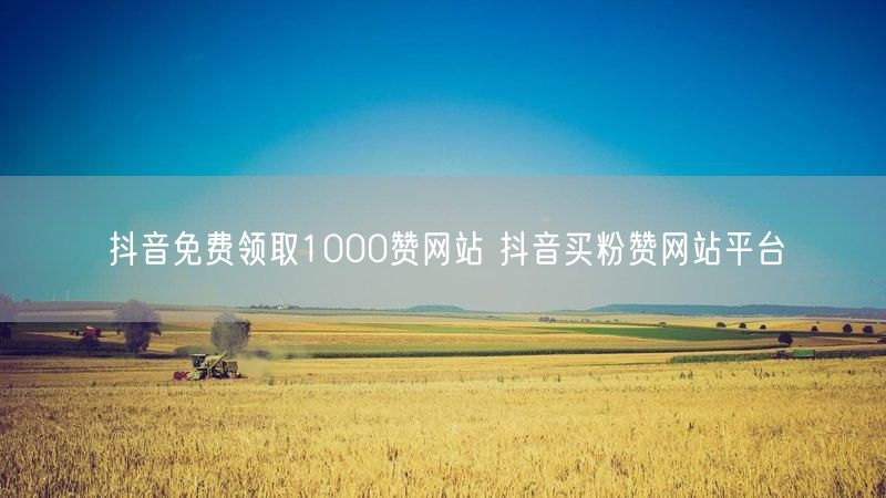 抖音免费领取1000赞网站 抖音买粉赞网站平台