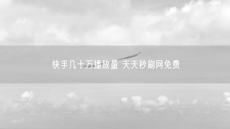 快手几十万播放量 天天秒刷网免费