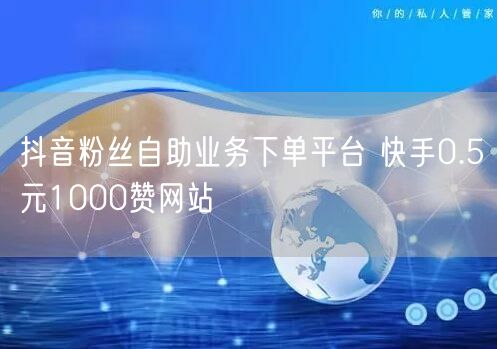 抖音粉丝自助业务下单平台 快手0.5元1000赞网站