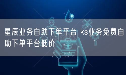 星辰业务自助下单平台 ks业务免费自助下单平台低价