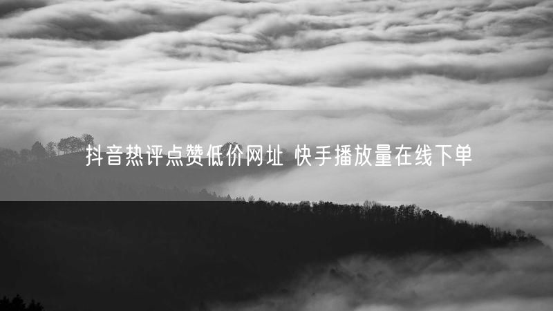 抖音热评点赞低价网址 快手播放量在线下单