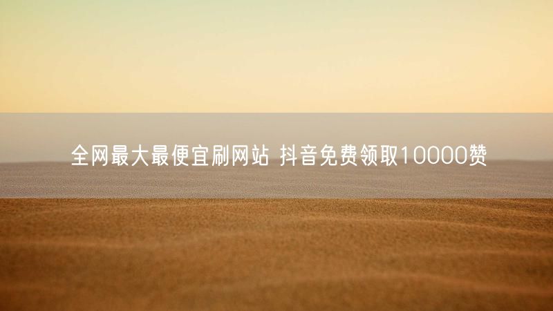 全网最大最便宜刷网站 抖音免费领取10000赞