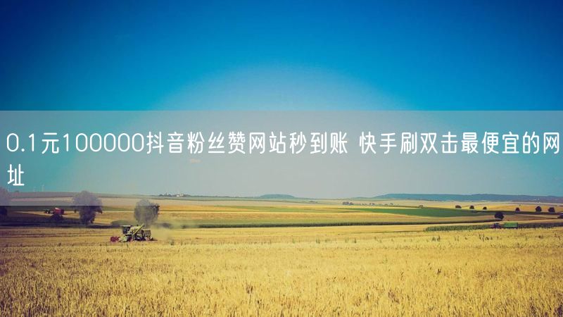 0.1元100000抖音粉丝赞网站秒到账 快手刷双击最便宜的网址