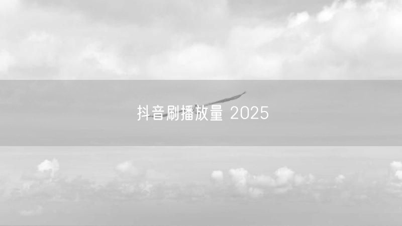 抖音刷播放量 2025