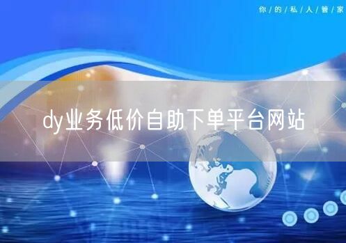 dy业务低价自助下单平台网站
